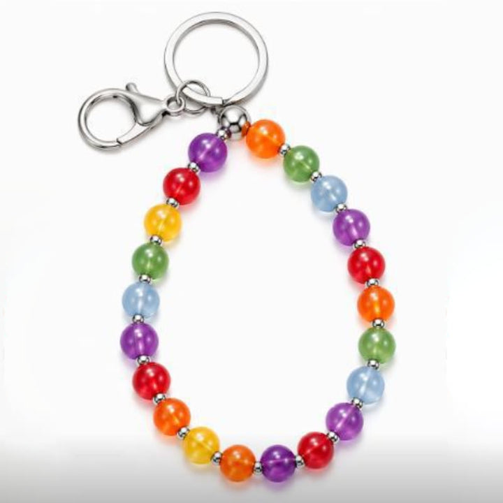 FREE Today: Rainbow Colored Necklace Colorchanging Dopamine Chain 8mm Beaded Bracelet & Earrings - Keychain #2 - image 14