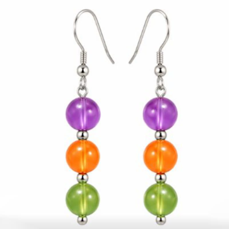 FREE Today: Rainbow Colored Necklace Colorchanging Dopamine Chain 8mm Beaded Bracelet & Earrings - Earrings - image 10