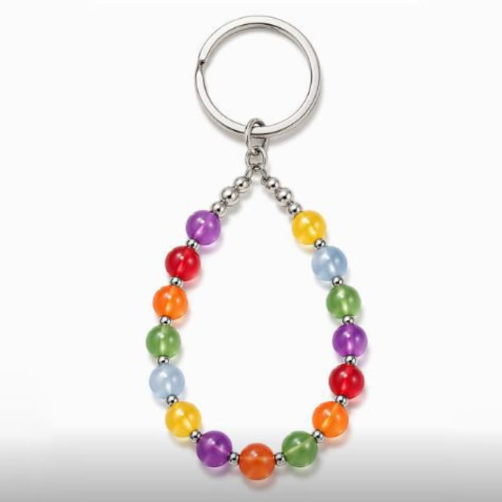 FREE Today: Rainbow Colored Necklace Colorchanging Dopamine Chain 8mm Beaded Bracelet & Earrings - Keychain #1 - image 13