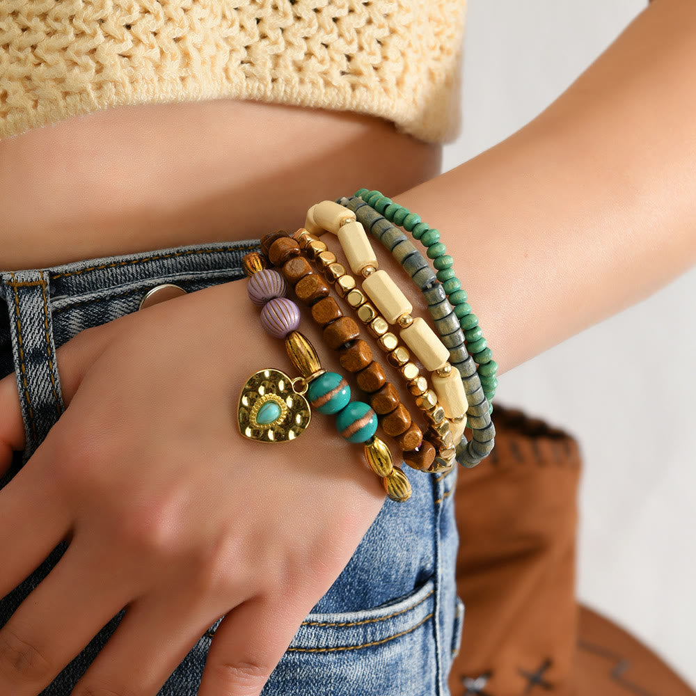 FREE Today: Women's Boho Beaded Layered Charm Bracelet 6Pcs Set - image 6