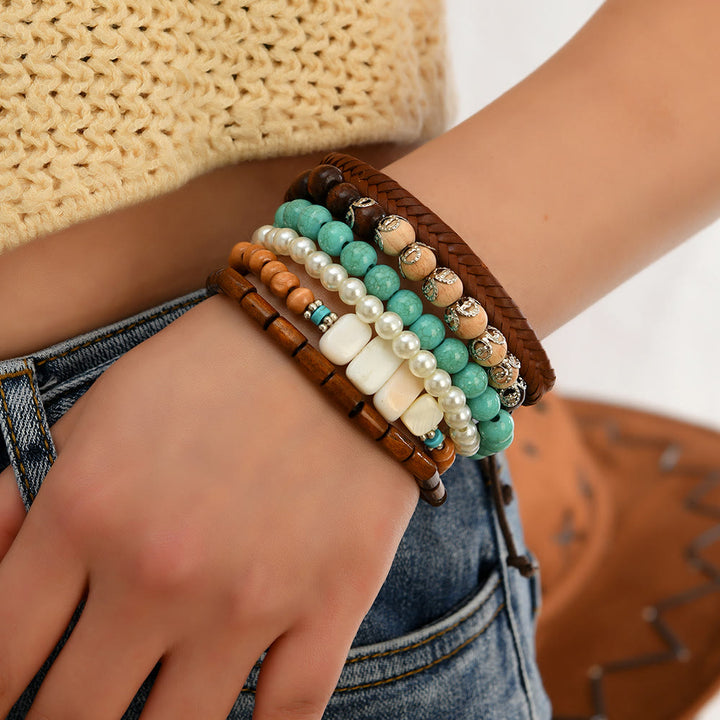 Olivenorma Stackable Multi-Layer Handmade Feather Charm Boho Ethnic Bracelet - image 32