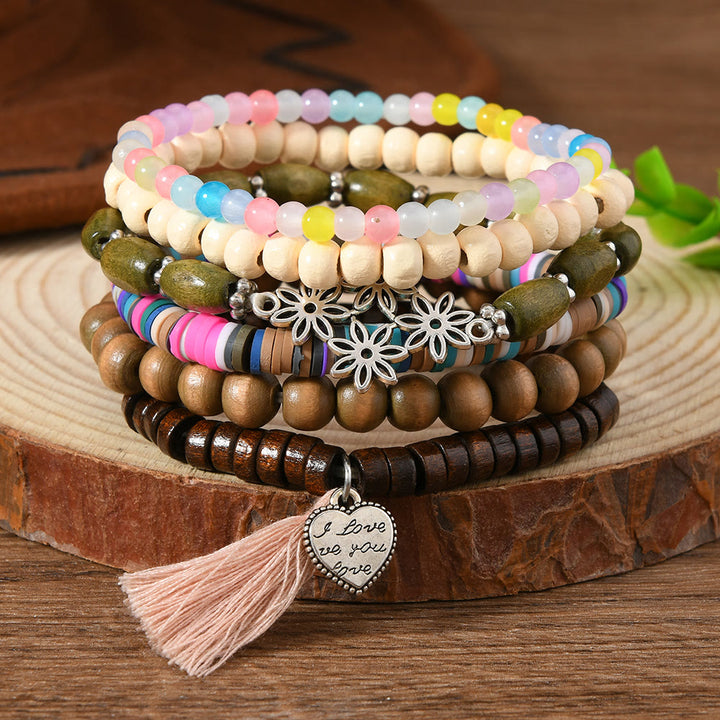 FREE Today: Women's Boho Beaded Layered Charm Bracelet 6Pcs Set - Pastel Boho - image 14