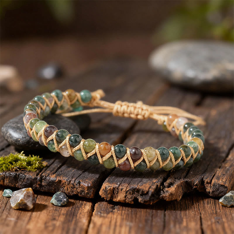 Olivenorma Adjustable Drawstring Handmade Woven Beaded Bracelet - image 1