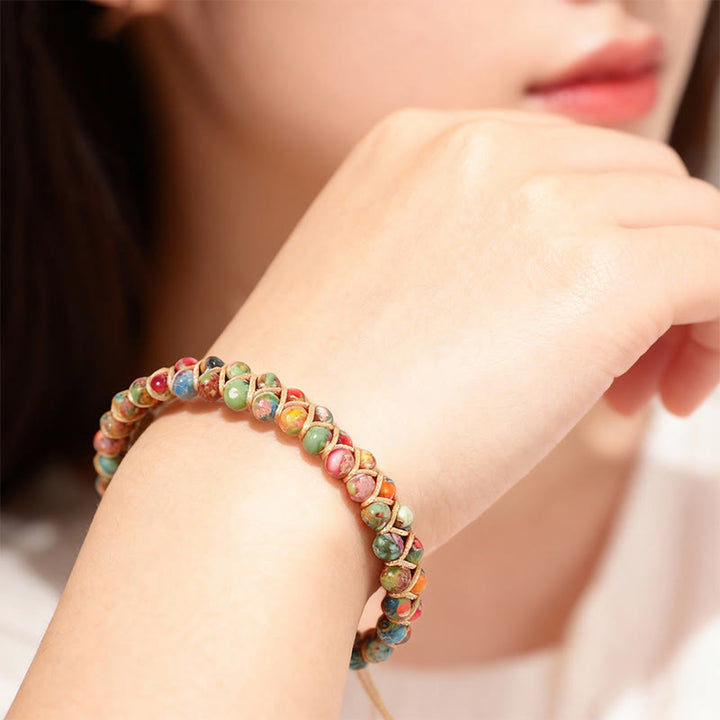 Olivenorma Adjustable Drawstring Handmade Woven Beaded Bracelet - image 17
