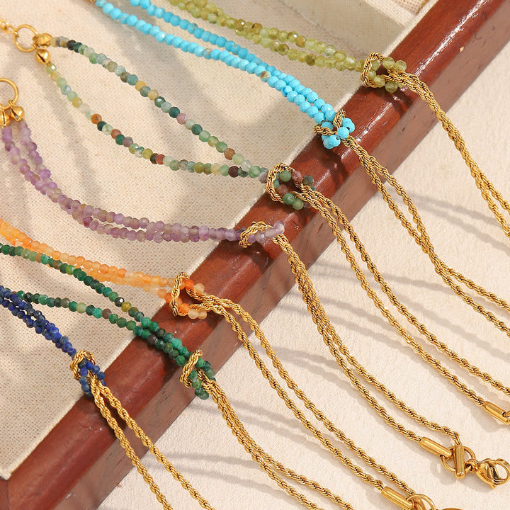 Olivenorma Adjustable Extender Dual-Layer Chain Beaded Bracelet - image 20