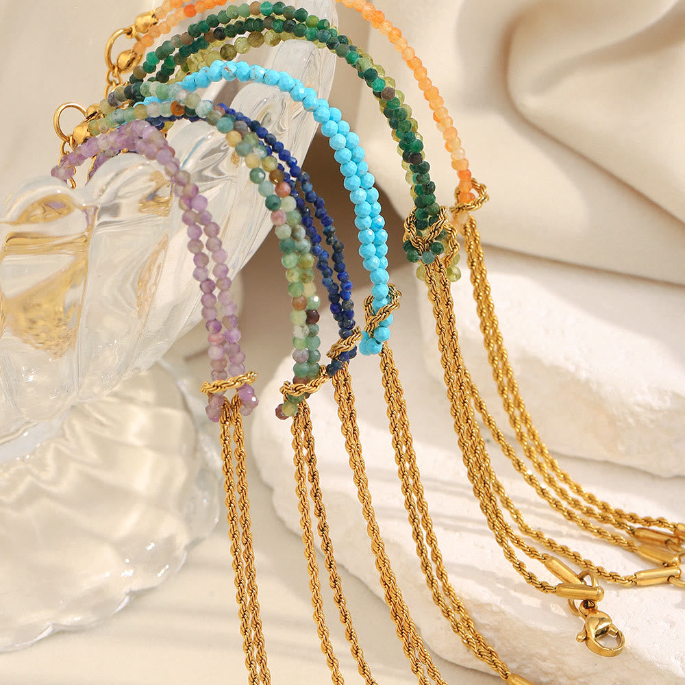 Olivenorma Adjustable Extender Dual-Layer Chain Beaded Bracelet - image 19