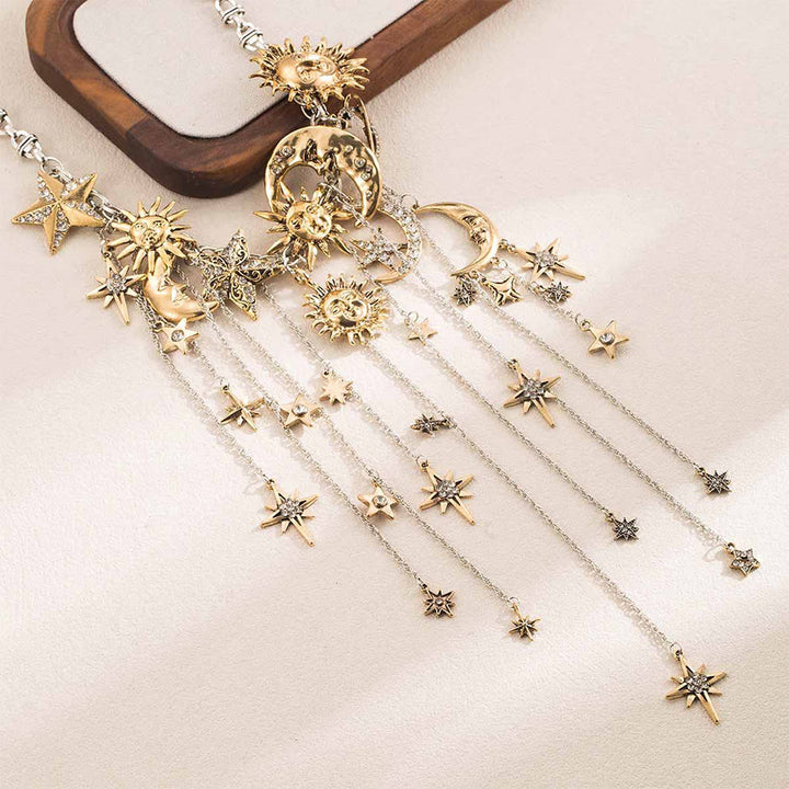Olivenorma Boho Sun Face Celestial Star Moon Dangle Earrings - image 18
