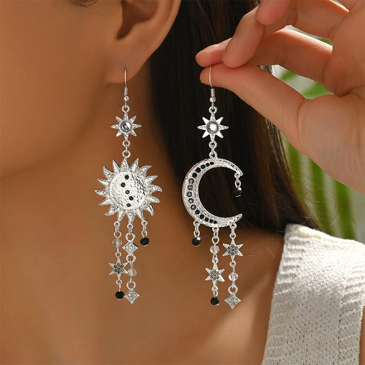 FREE Today: Retro Sun Moon and Stars Celestial Boho Earrings - Silver - image 7