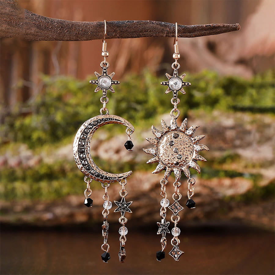 FREE Today: Retro Sun Moon and Stars Celestial Boho Earrings - Champagne - image 0