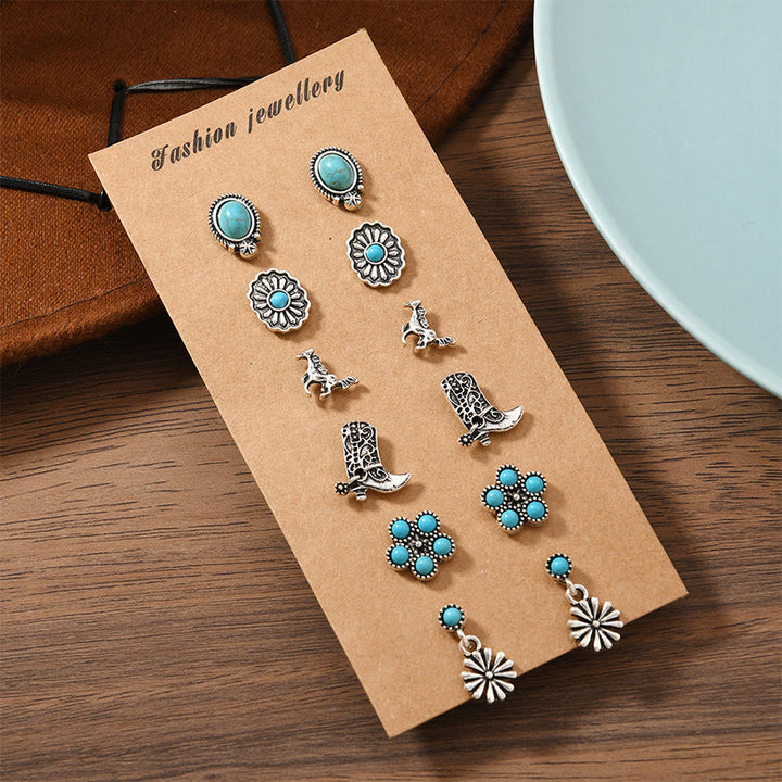 Olivenorma Bohemian Southwestern Multi-Motif Stackable Stud Earrings - image 16