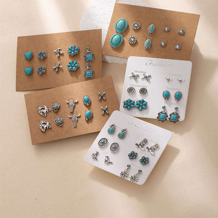 Olivenorma Western Boho Floral & Cowboy Inspired Multi-Design Earrings - image 10
