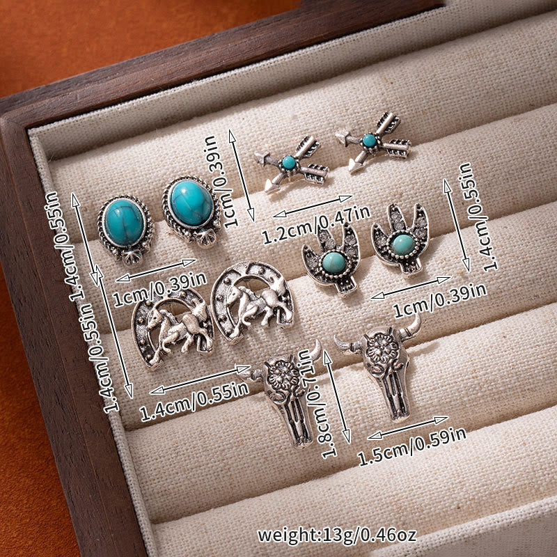 Olivenorma Western Boho Floral & Cowboy Inspired Multi-Design Earrings - image 3