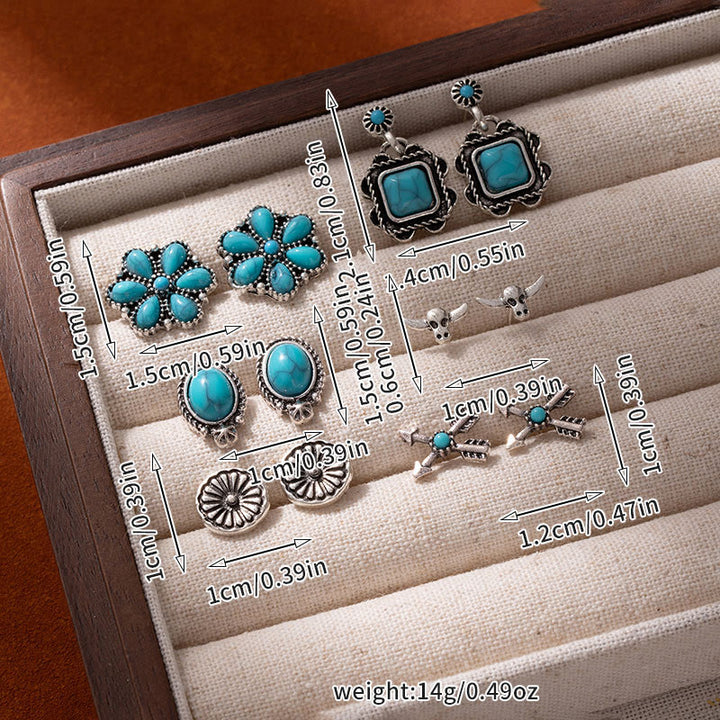Olivenorma Western Boho Floral & Cowboy Inspired Multi-Design Earrings - image 7