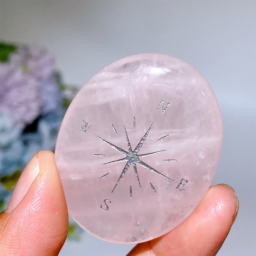 Olivenorma Natural Gemstone Compass Engraved Calming Worry Stone - image 27