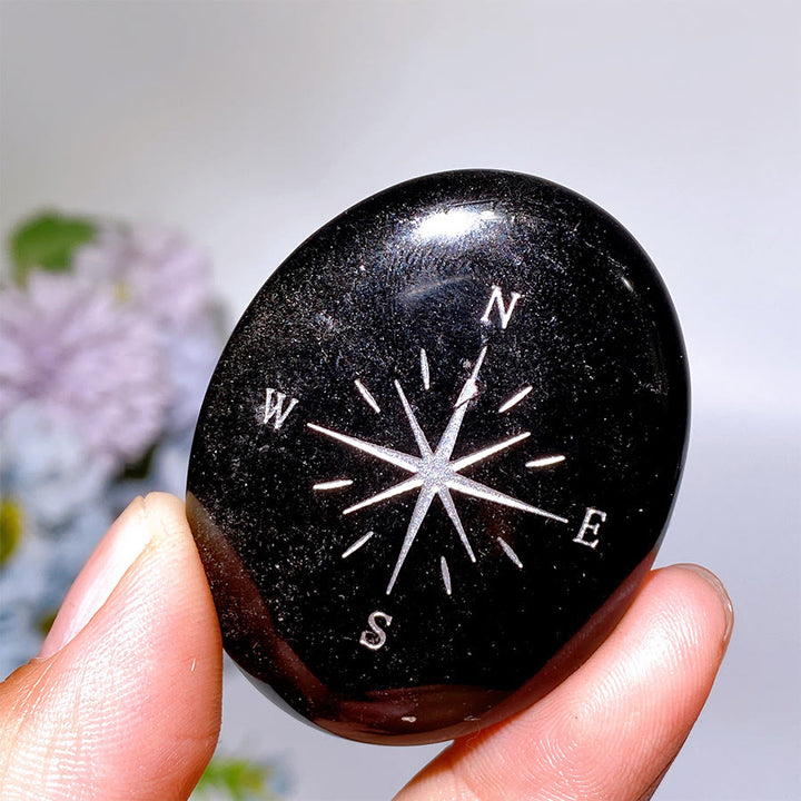 Olivenorma Natural Gemstone Compass Engraved Calming Worry Stone - image 20