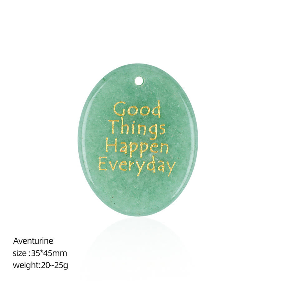 Olivenorma "Good Things Happen Everyday" Positive Quote Natural Gemstone Worry Stone - Green Aventurine - image 12