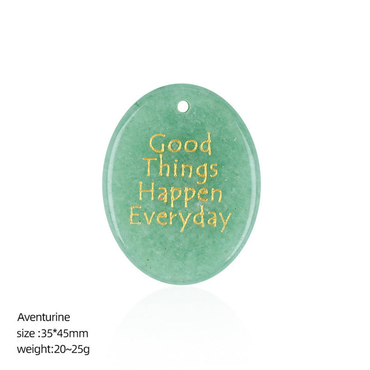 Olivenorma "Good Things Happen Everyday" Positive Quote Natural Gemstone Worry Stone - Green Aventurine - image 12