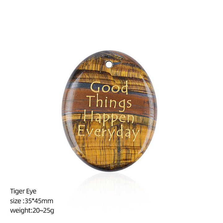 Olivenorma "Good Things Happen Everyday" Positive Quote Natural Gemstone Worry Stone - Tiger Eye - image 7