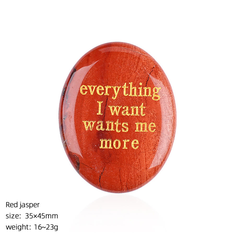 Olivenorma "Everything I Want Wants Me More" Engraved Pocket Calming Worry Stone - Red Jasper - image 16