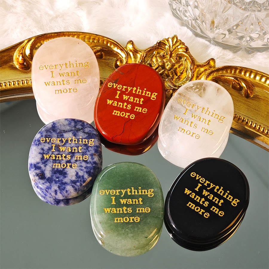 Olivenorma "Everything I Want Wants Me More" Engraved Pocket Calming Worry Stone - image 0