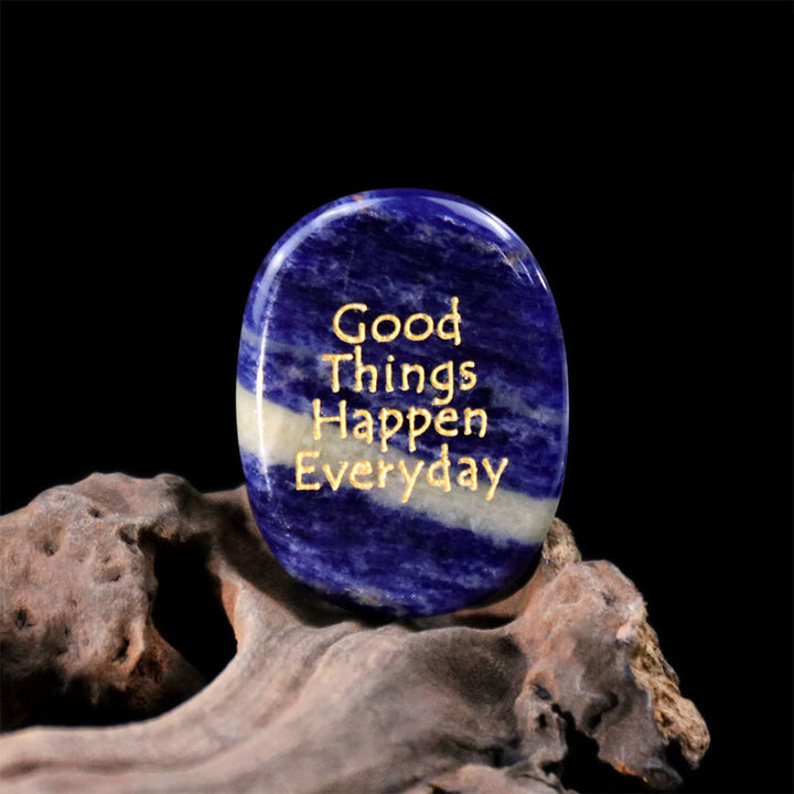 Olivenorma "Good Things Happen Everyday" Engraved Pocket Calming Worry Stone - Sodalite - Airbag Bracket &Gemstone - image 13