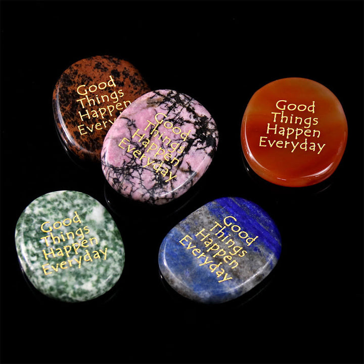 Olivenorma "Good Things Happen Everyday" Engraved Pocket Calming Worry Stone - image 3