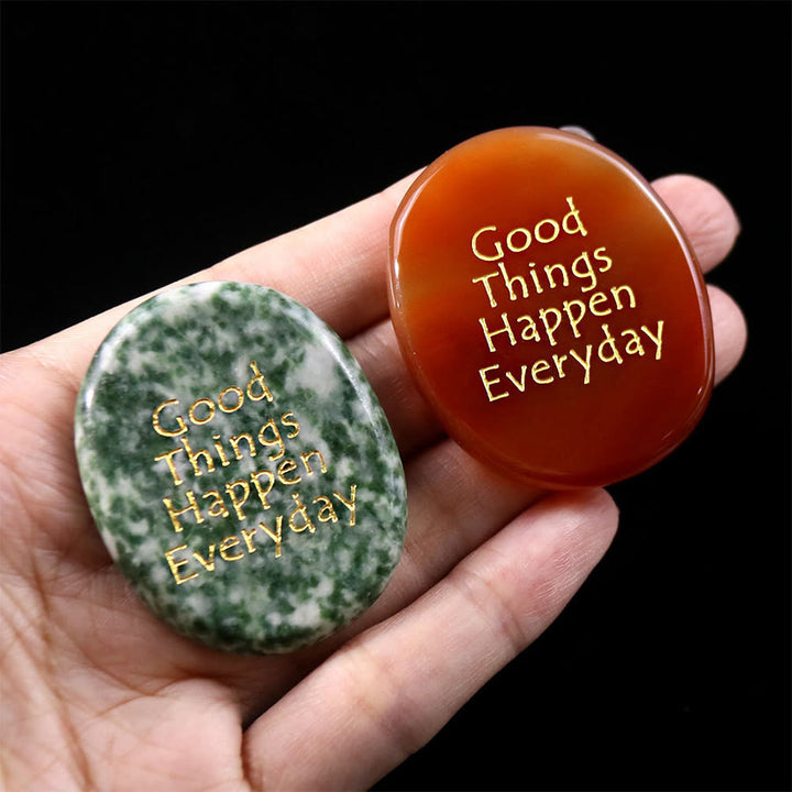 Olivenorma "Good Things Happen Everyday" Engraved Pocket Calming Worry Stone - image 4