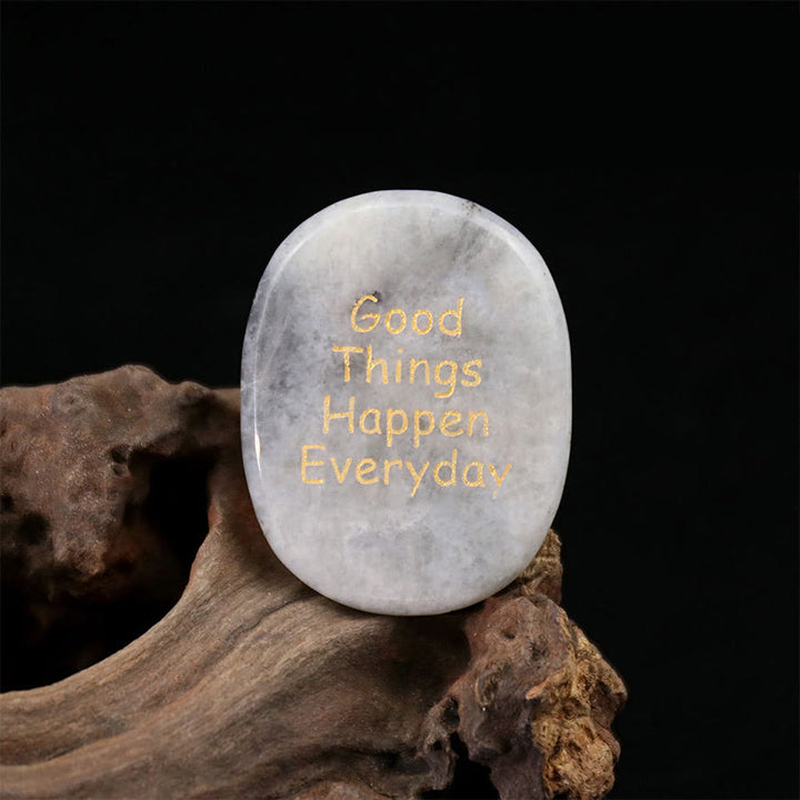 Olivenorma "Good Things Happen Everyday" Engraved Pocket Calming Worry Stone - Labradorite - Airbag Bracket &Gemstone - image 32