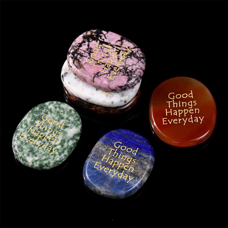 Olivenorma "Good Things Happen Everyday" Engraved Pocket Calming Worry Stone - image 5