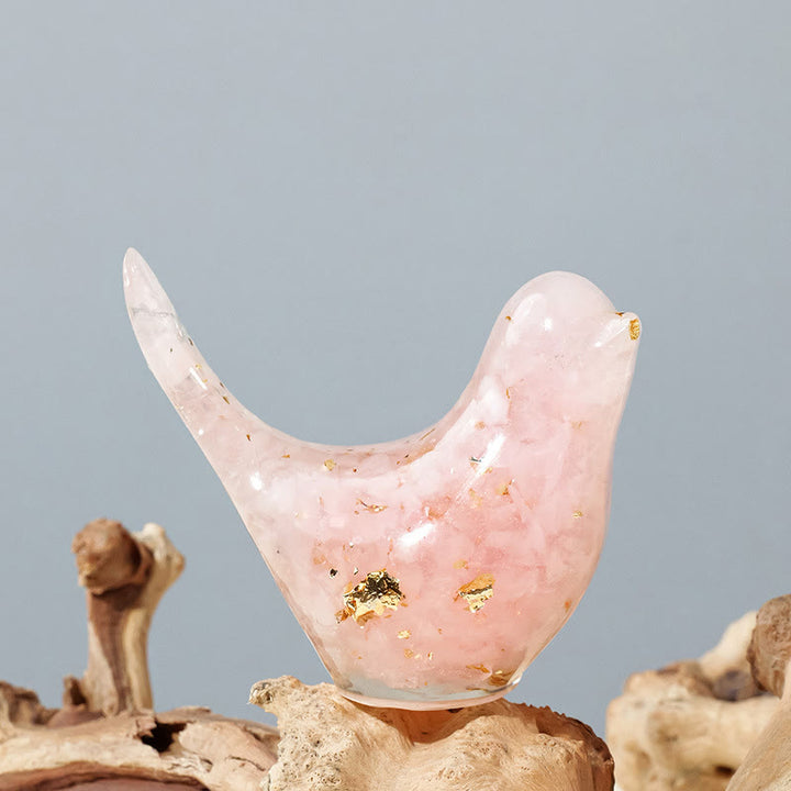 Olivenorma Natural Crystal Bird Sculpture Gemstone Decoration - Rose Quartz - Large: 7.5*6cm - image 67