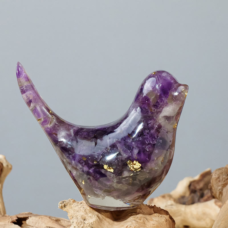Olivenorma Natural Crystal Bird Sculpture Gemstone Decoration - Amethyst - Large: 7.5*6cm - image 60