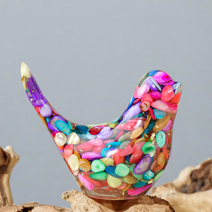 Olivenorma Natural Crystal Bird Sculpture Gemstone Decoration - Rainbow Nacre - Large: 7.5*6cm - image 64