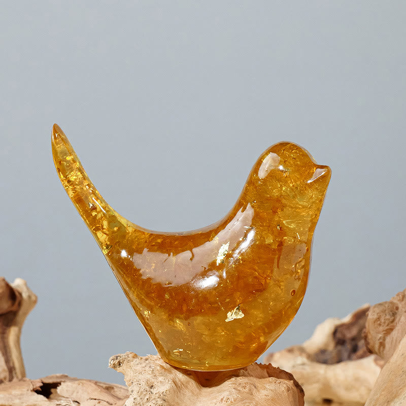 Olivenorma Natural Crystal Bird Sculpture Gemstone Decoration - Lemon Quartz - Large: 7.5*6cm - image 62
