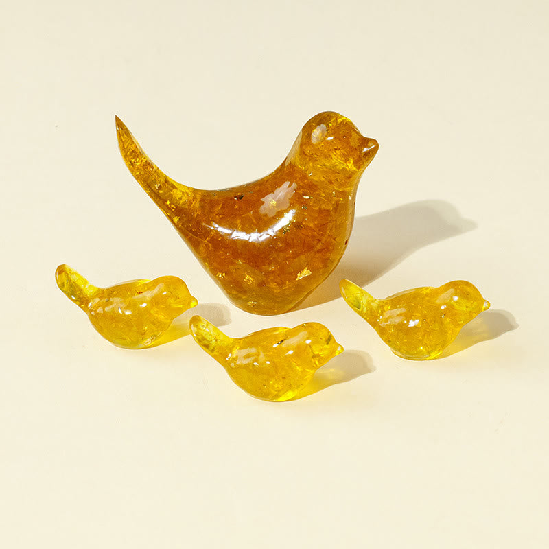 Olivenorma Natural Crystal Bird Sculpture Gemstone Decoration - Lemon Quartz - [Crystal Set] 1 Large + 3 Small Ones - image 63