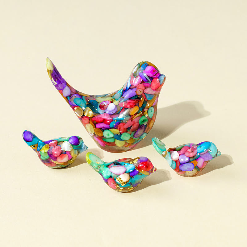 Olivenorma Natural Crystal Bird Sculpture Gemstone Decoration - Rainbow Nacre - [Crystal Set] 1 Large + 3 Small Ones - image 65
