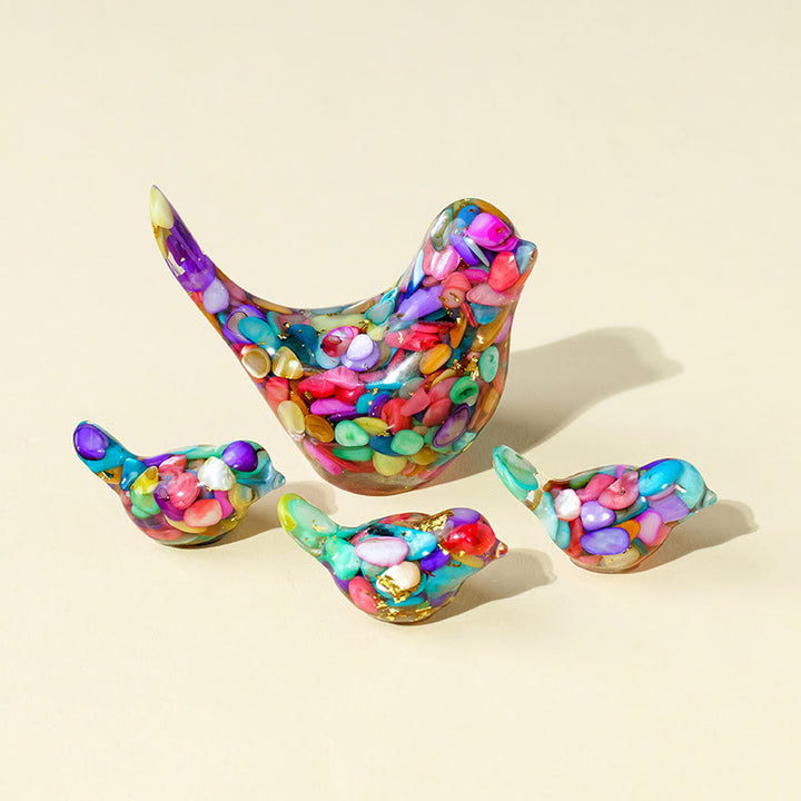 Olivenorma Natural Crystal Bird Sculpture Gemstone Decoration - Rainbow Nacre - [Crystal Set] 1 Large + 3 Small Ones - image 65