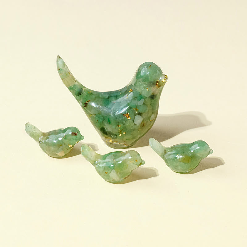 Olivenorma Natural Crystal Bird Sculpture Gemstone Decoration - Green Aventurine - [Crystal Set] 1 Large + 3 Small Ones - image 71