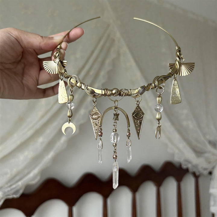 FREE Today: Red Crystal Moon Pagan Goddess Witch's Oath Choker Necklace - Clear Quartz Star Moon & Teardrop - image 5