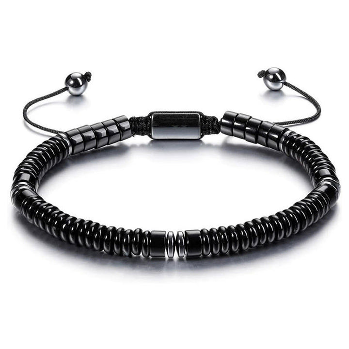 Olivenorma Artisan Multi-Stone Disc Bead Sliding Knot Adjustable Bracelet - Obsidian - image 13