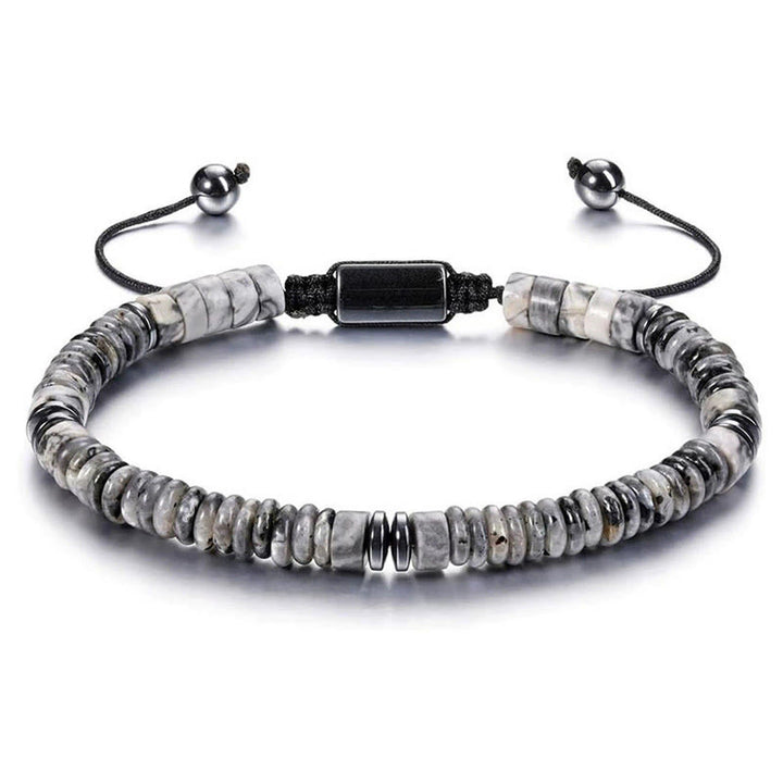 Olivenorma Artisan Multi-Stone Disc Bead Sliding Knot Adjustable Bracelet - Picture Jasper - image 9