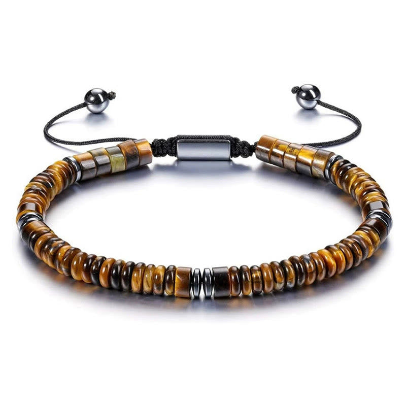 Olivenorma Artisan Multi-Stone Disc Bead Sliding Knot Adjustable Bracelet - Tiger Eye - image 10