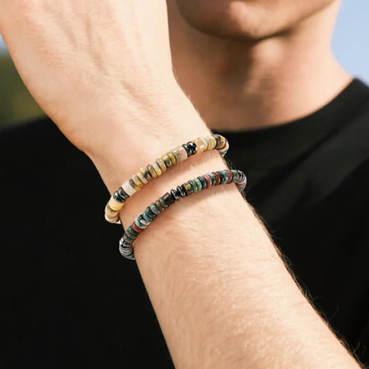 Olivenorma Artisan Multi-Stone Disc Bead Sliding Knot Adjustable Bracelet - image 11