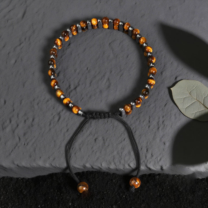 Olivenorma Natural Tiger's Eye Stone Hematite Double Layer Beaded Bracelet - image 7