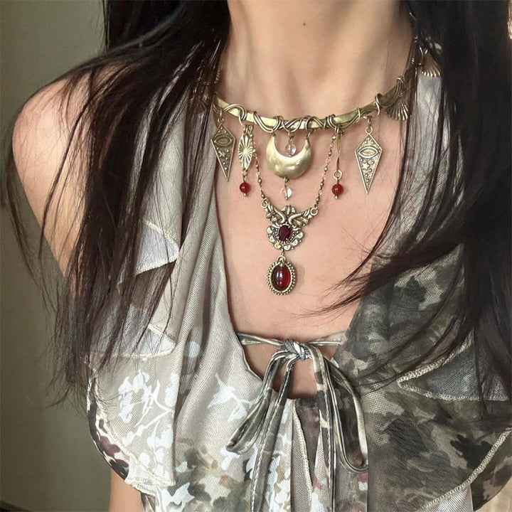 FREE Today: Red Crystal Moon Pagan Goddess Witch's Oath Choker Necklace - image 2
