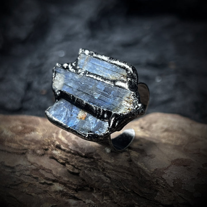FREE Today: Irregular combination of Three Raw Stone Blue Kyanite Ring - Kyanite - image 0
