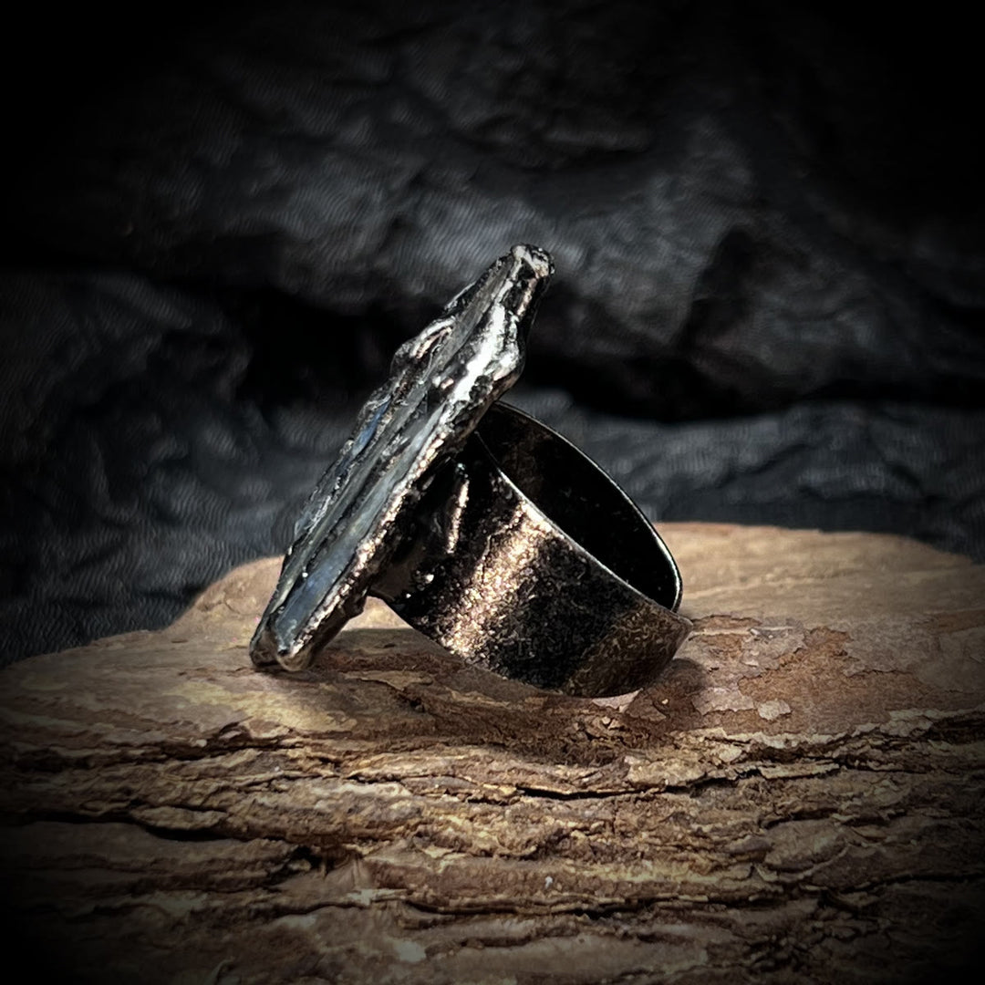 FREE Today: Irregular combination of Three Raw Stone Blue Kyanite Ring - image 3