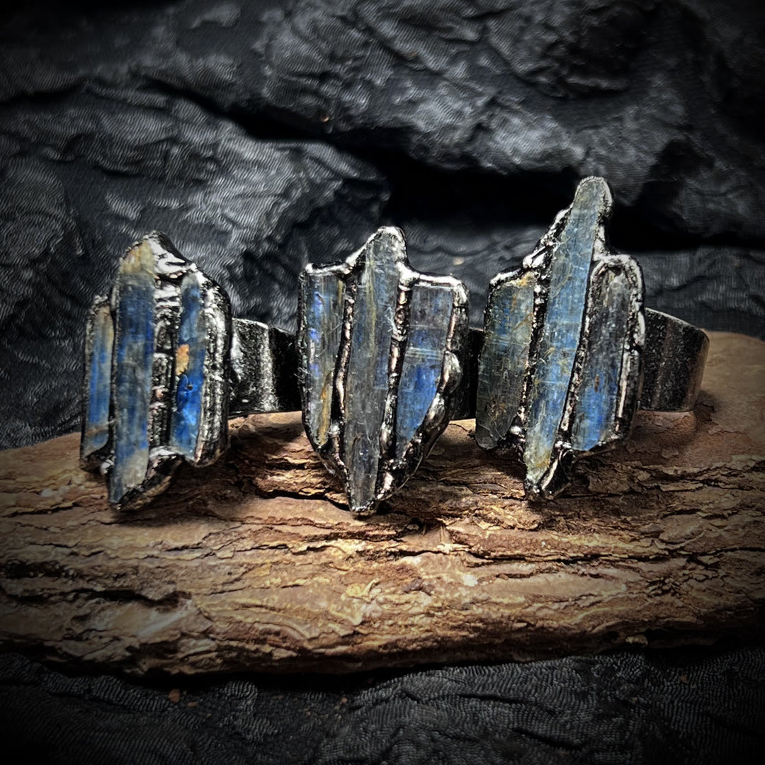 FREE Today: Irregular combination of Three Raw Stone Blue Kyanite Ring - image 4