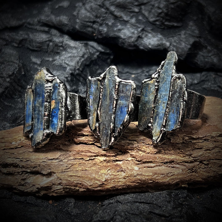 FREE Today: Irregular combination of Three Raw Stone Blue Kyanite Ring - image 4