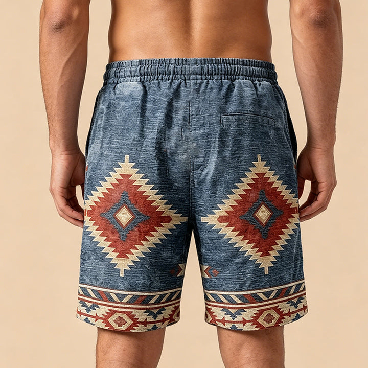 Olivenorma Western Aztec Geometric Print Casual Men's Short Pants - image 2