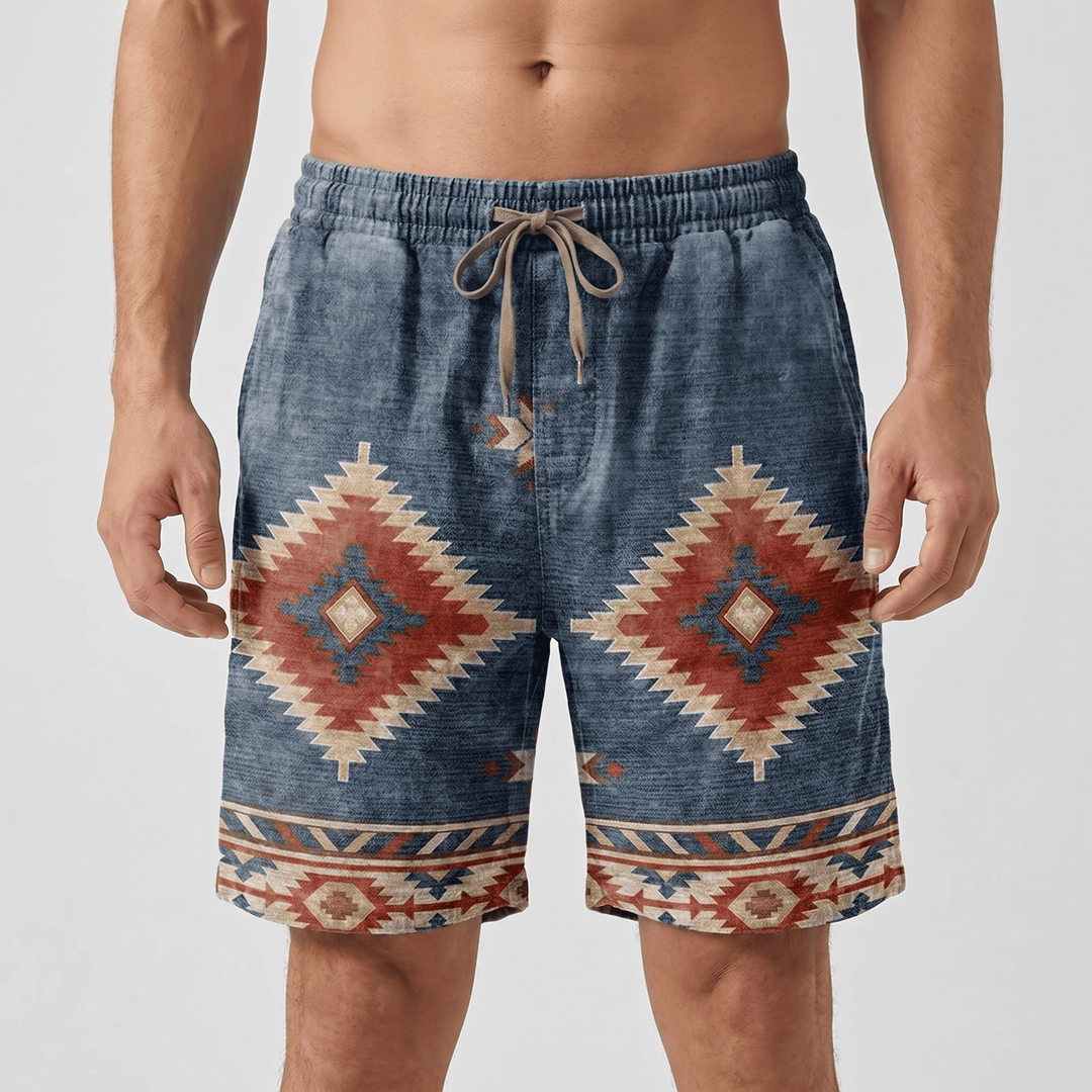 Olivenorma Western Aztec Geometric Print Casual Men's Short Pants - image 4